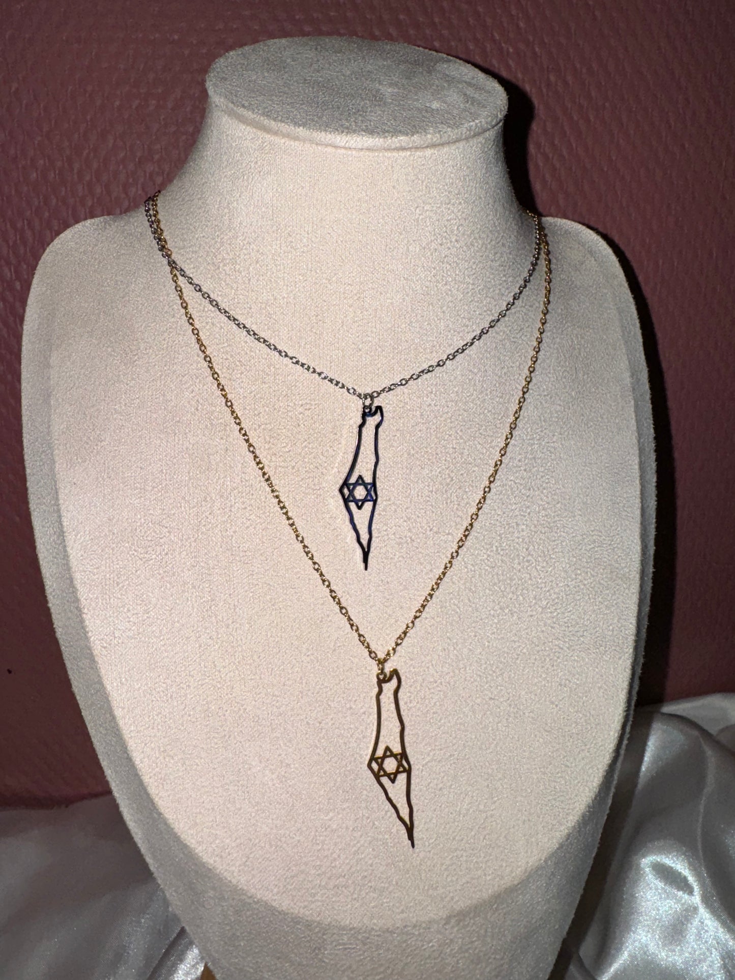 Collier carte Israël contour