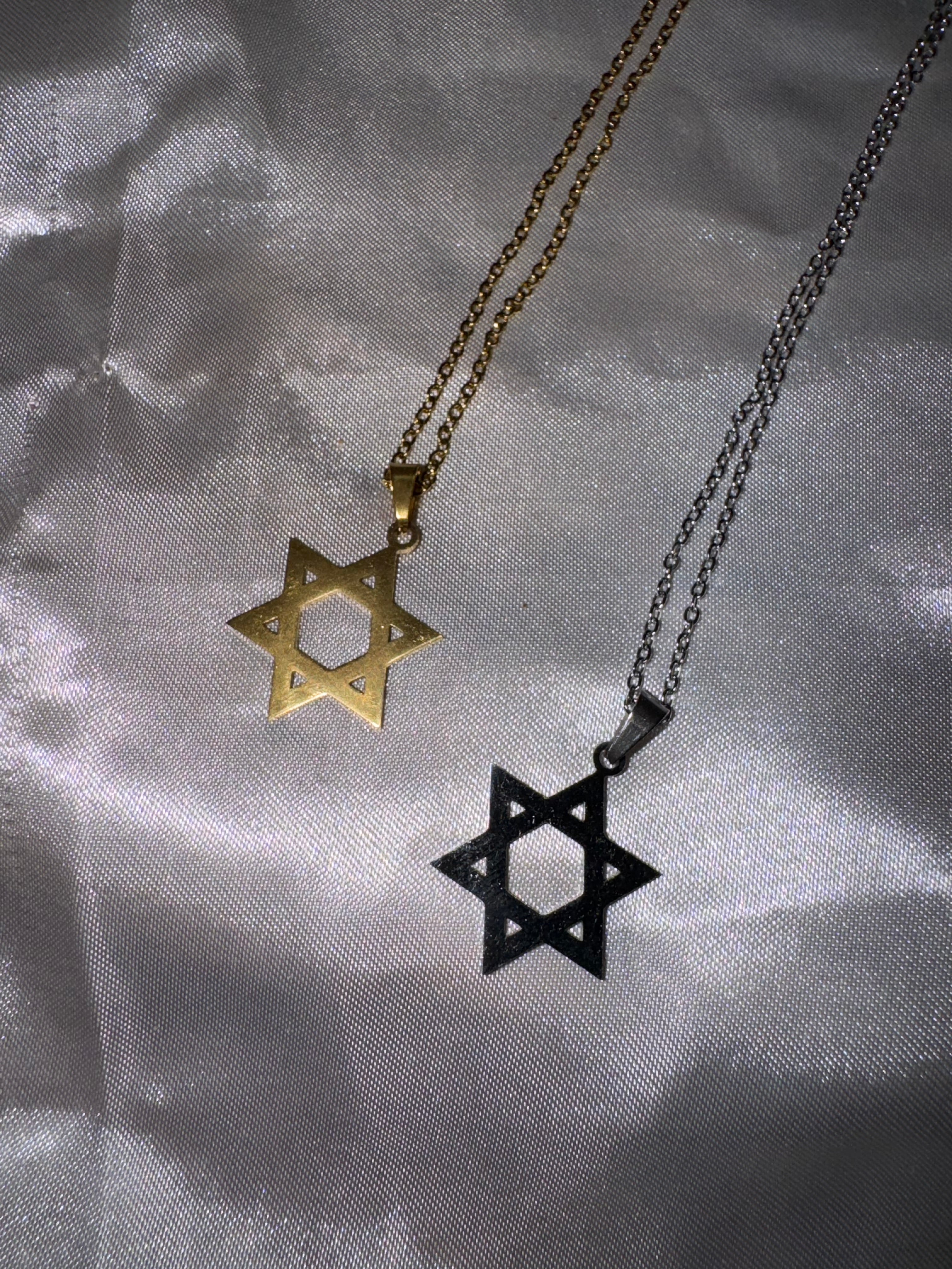 Collier Pendentif Petite Étoile De David 14 Mm Brillant Avec Chaîne Erbs 42 Cm - Argent Sterling 925 - CLEVER SCHMUCK