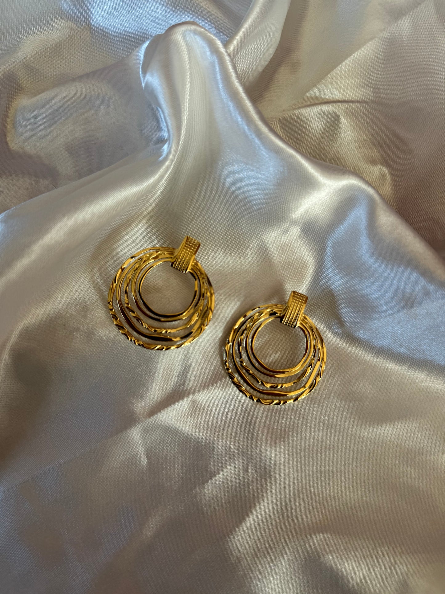 Boucle d’oreille ronde marbré