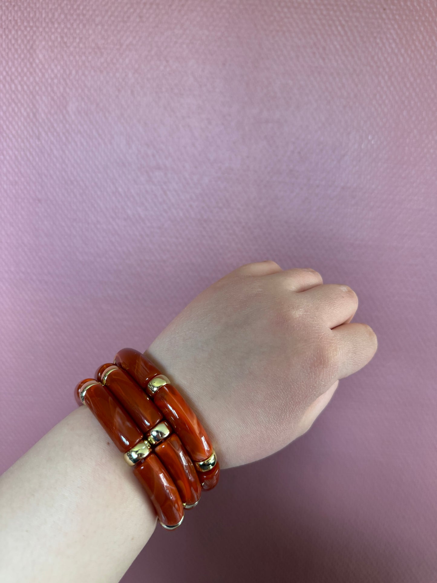 Bracelet trio couleur rouille