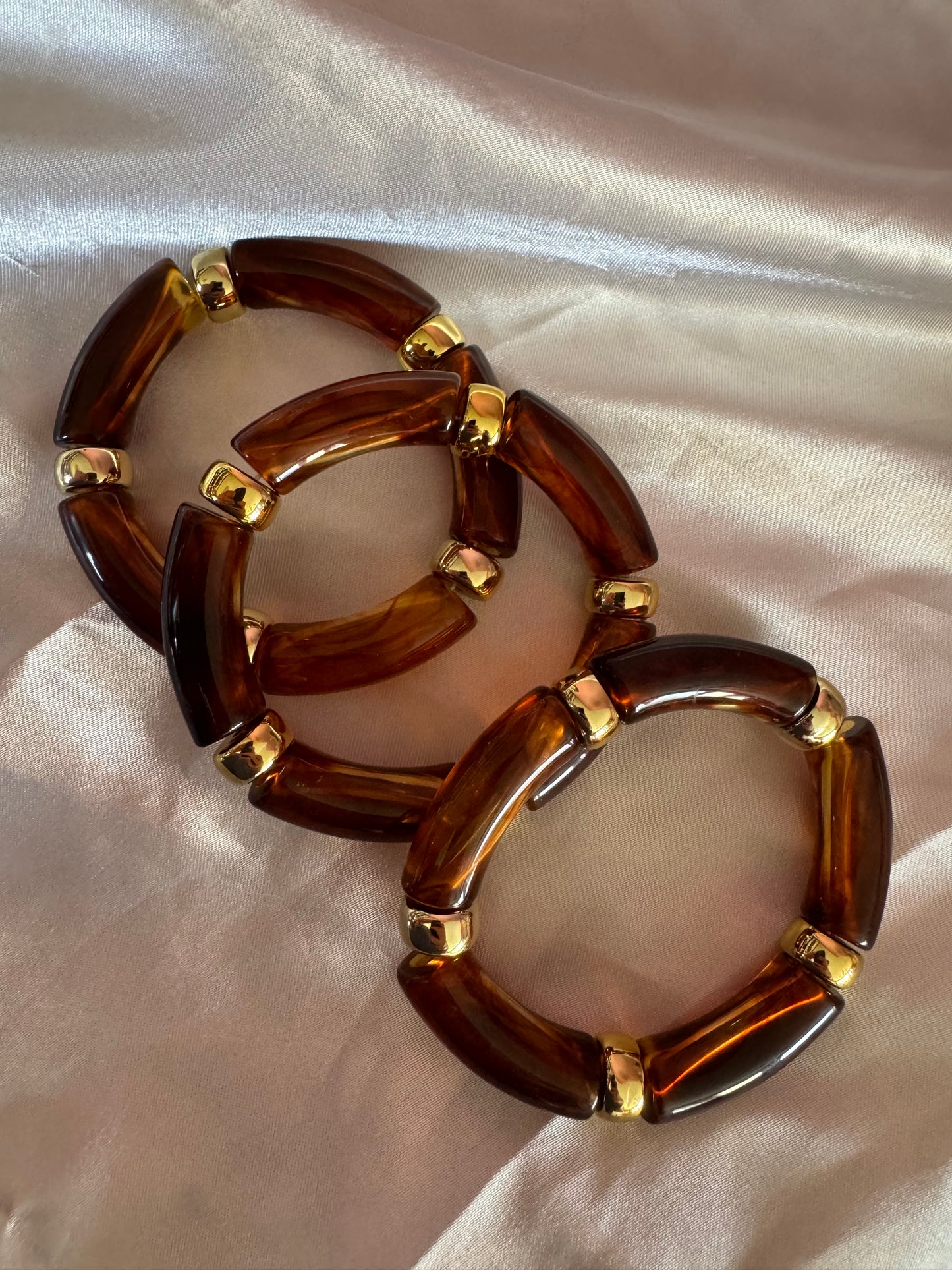 Lot de trois bracelet marron