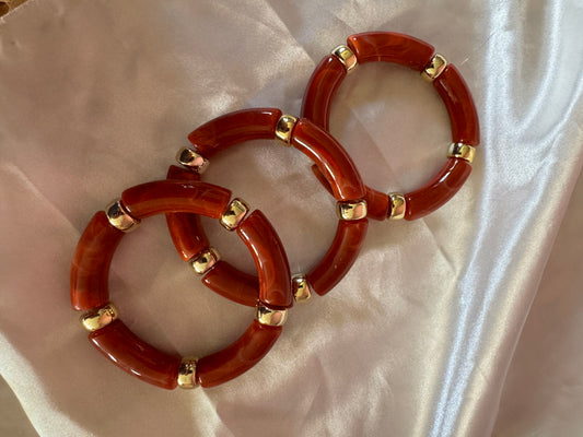 Bracelet trio couleur rouille