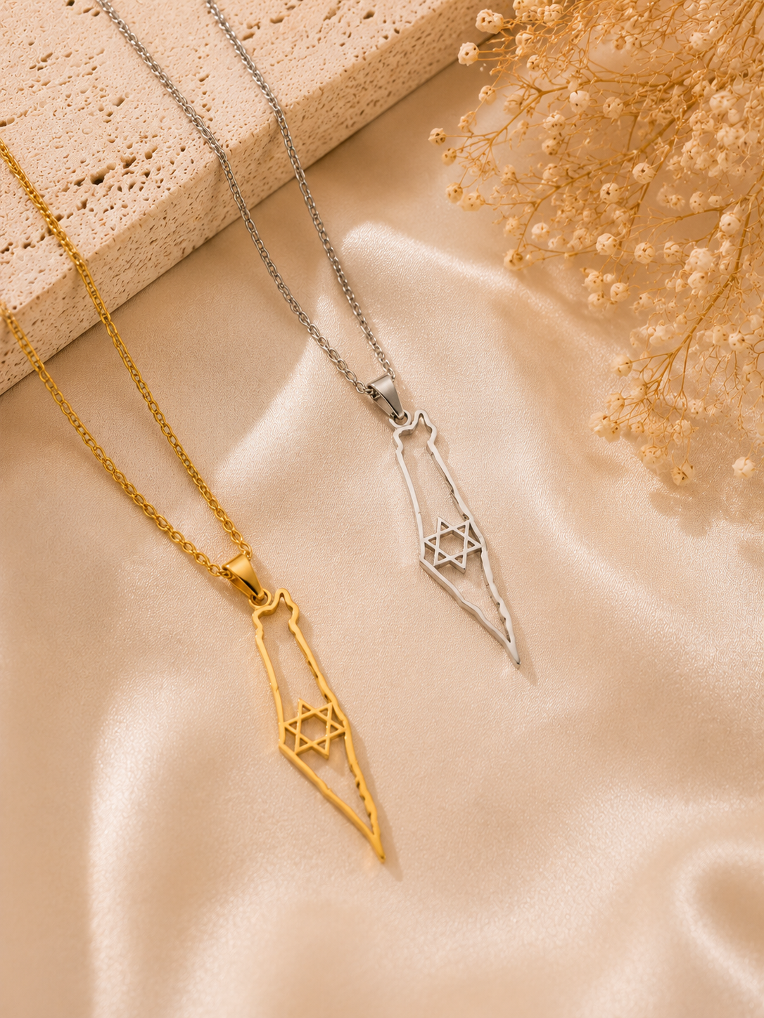 Collier carte Israël contour