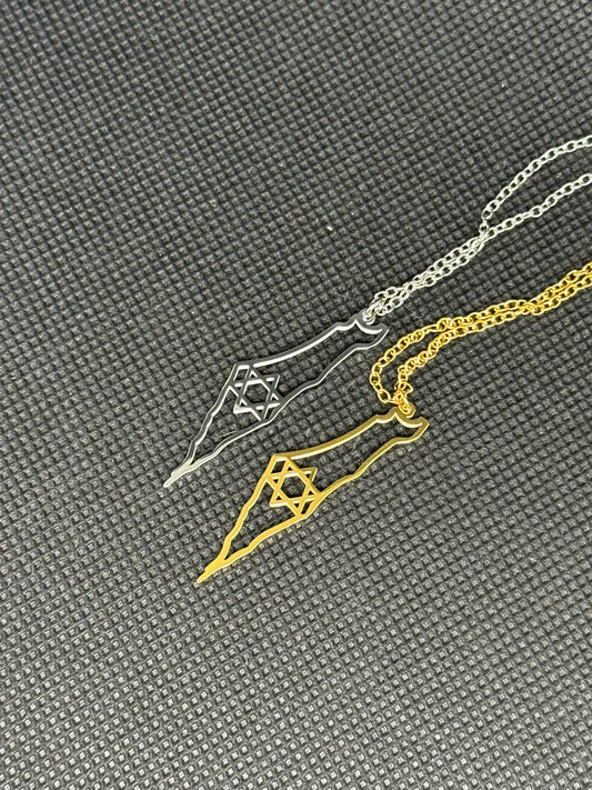 Collier carte Israël contour