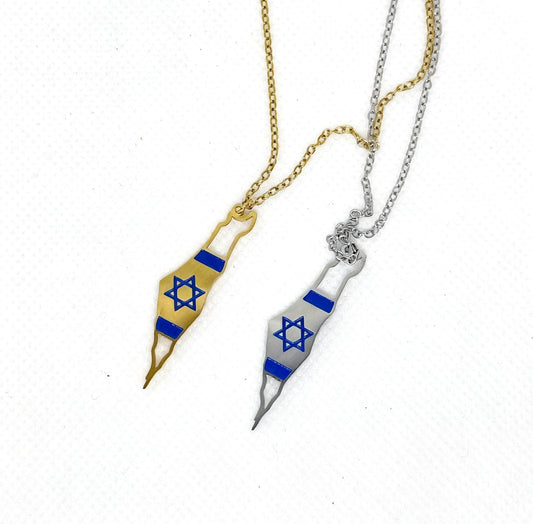 Collier carte Israël drapeau