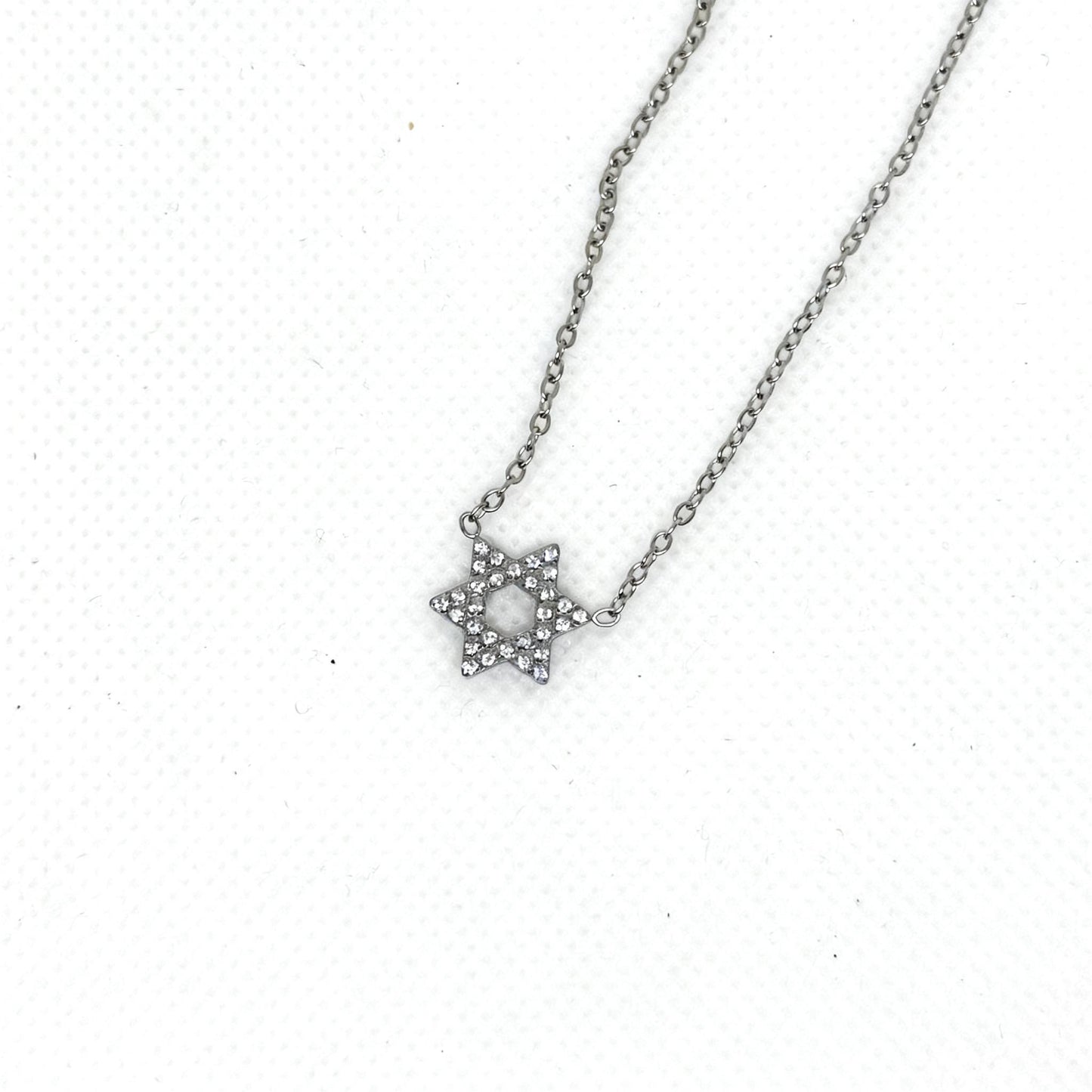 Collier Magen David strass