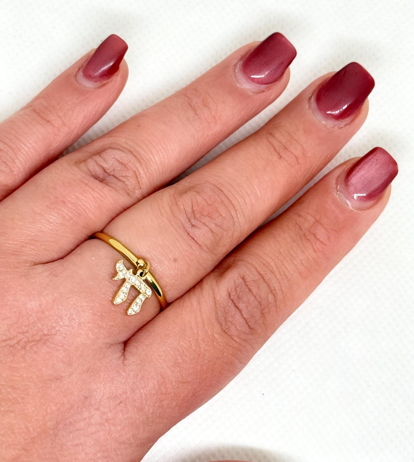 Bague chai avec strass